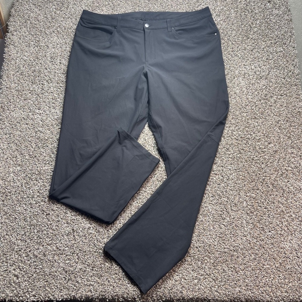 Lululemon Commission Pant Classic 40x33 Black Warpstreme Chino Trousers LM5ADFS